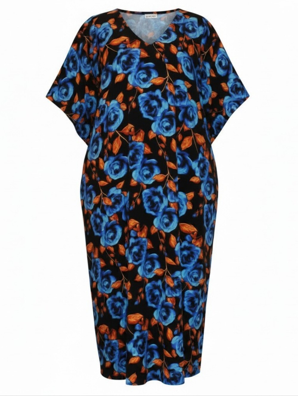 Women's Blue Floral V-Neck Dress